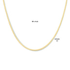Halskette Schlange flach 2,0 mm 40 + 4 cm 3 Micron Silber vergoldet (gelb)