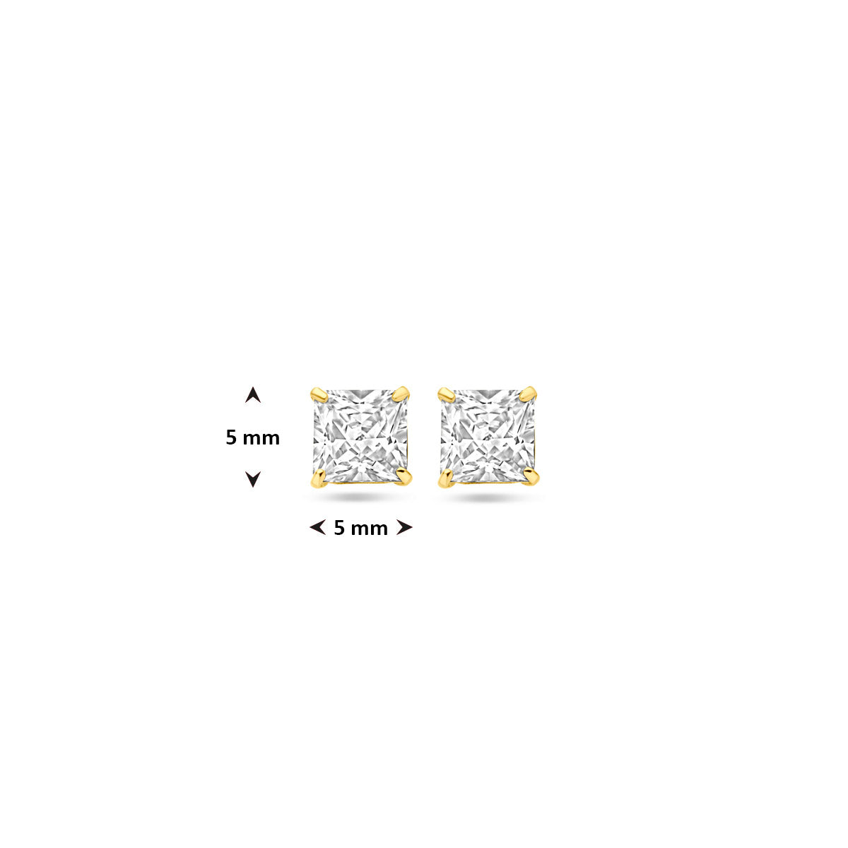 oorknoppen zirkonia 14K geelgoud