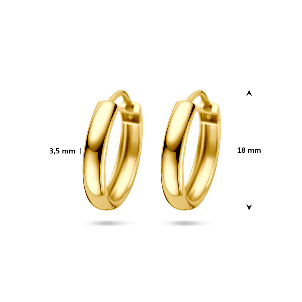 9k klapoorringen buis 3,5 mm 9K geel