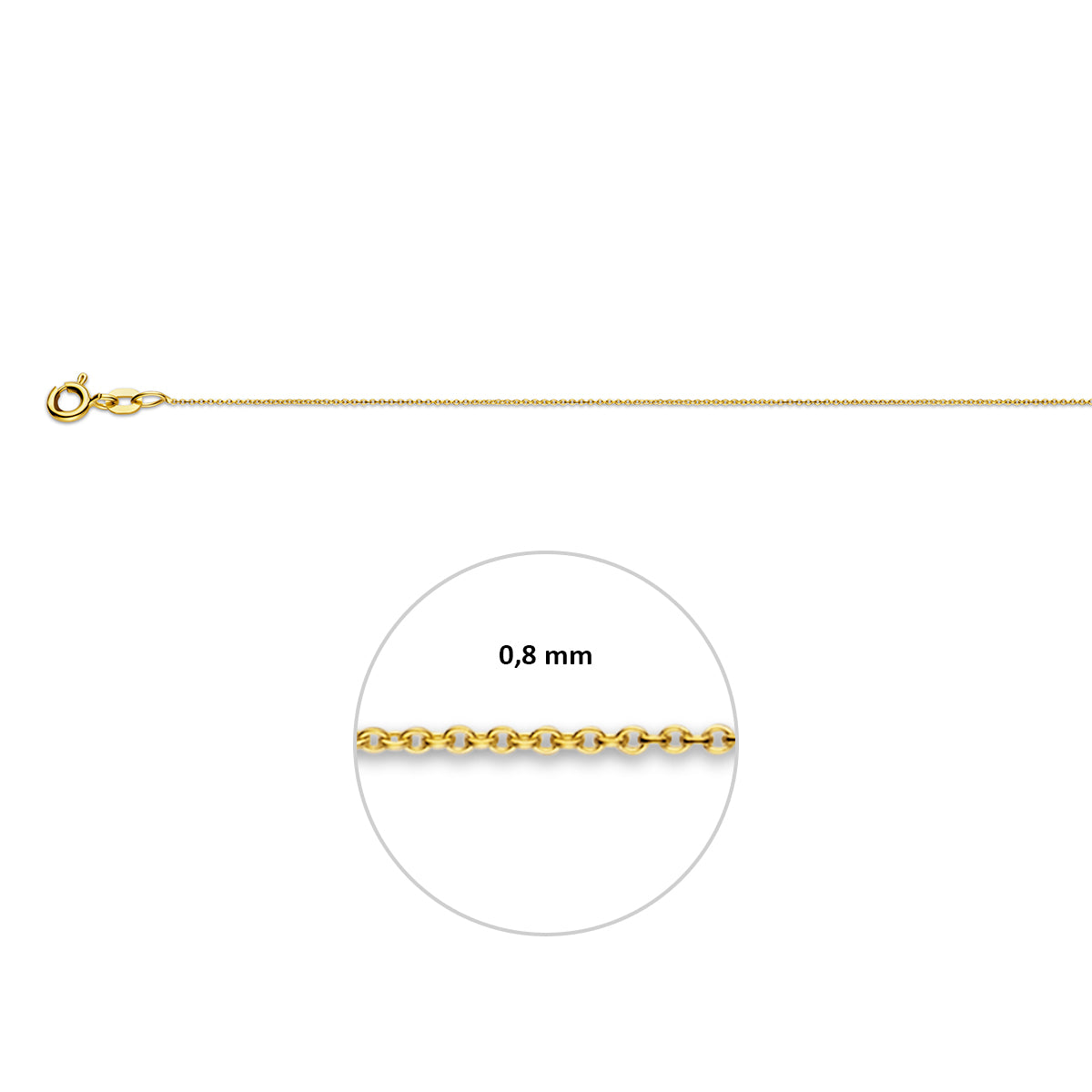 Anker rund 0,8 mm 14K Gelbgold