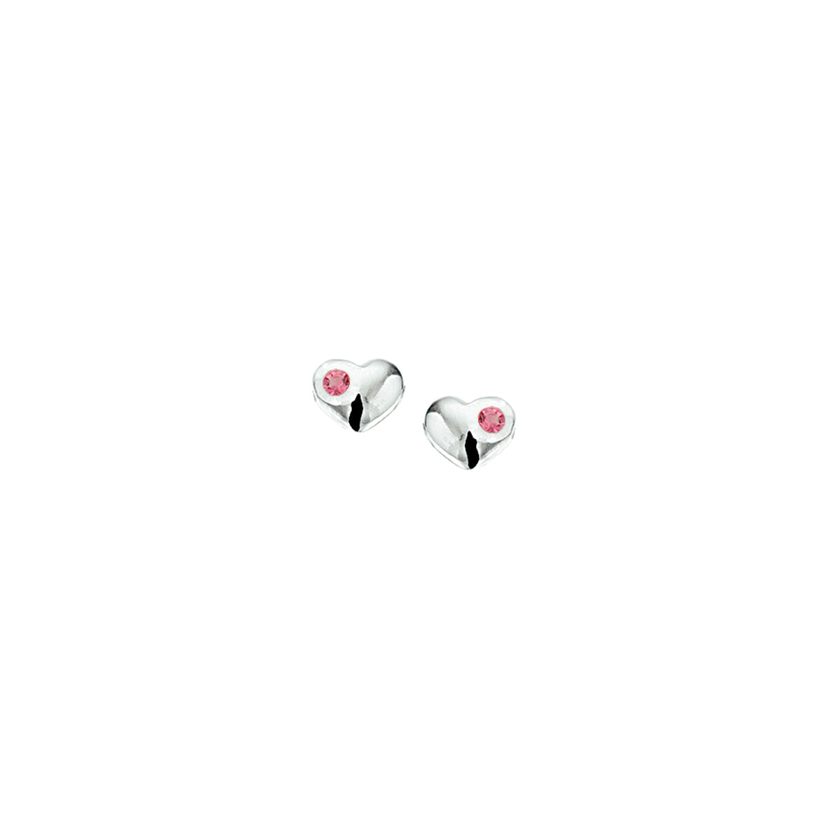 Ohrstecker Herz Strass silber weiß