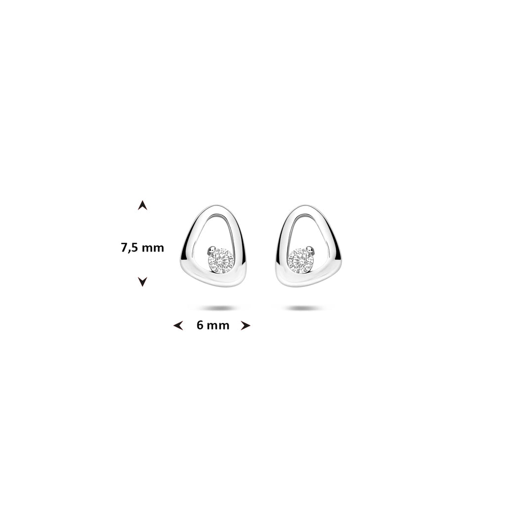 Ohrstecker Zirkonia 7,5 mm Silber rhodiniert