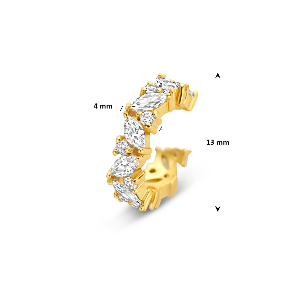 Ear Cuff Zirkonia 13 mm 1 Mikron Gelb vergoldet