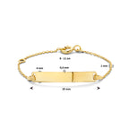 9k graveerarmband plaat 4,0 mm 9K geel