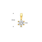 hanger lab grown diamant 0.25ct f vs 10 mm 14K geelgoud