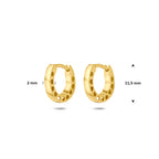 klapoorringen hartjes 2 mm 14K geelgoud - rond