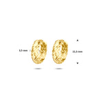klapoorringen gedraaid buis 3,5 mm 14K geelgoud - gedraaid