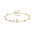 Armband diamantierte Kugeln 2,5 mm 16,5 - 17,5 - 19 cm 14K Gelbgold