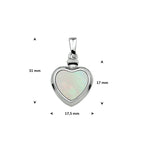 urnhanger hart parelmoer 17 mm zilver gerhodineerd