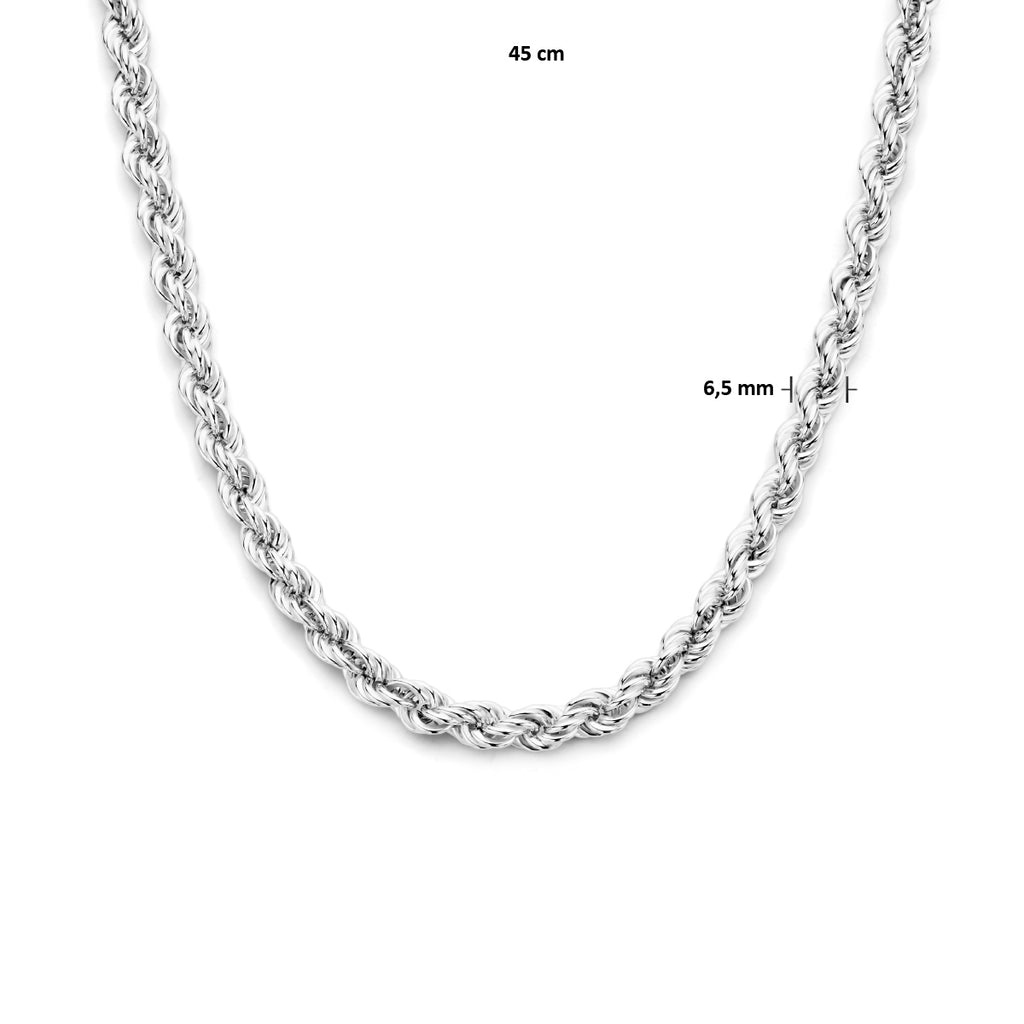 koord 6,5 mm zilver gerhodineerd