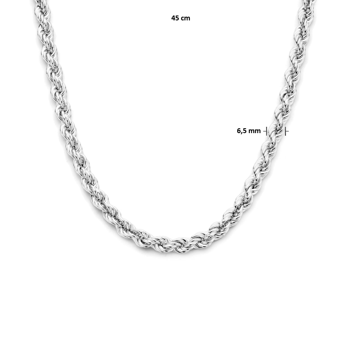 koord 6,5 mm zilver gerhodineerd