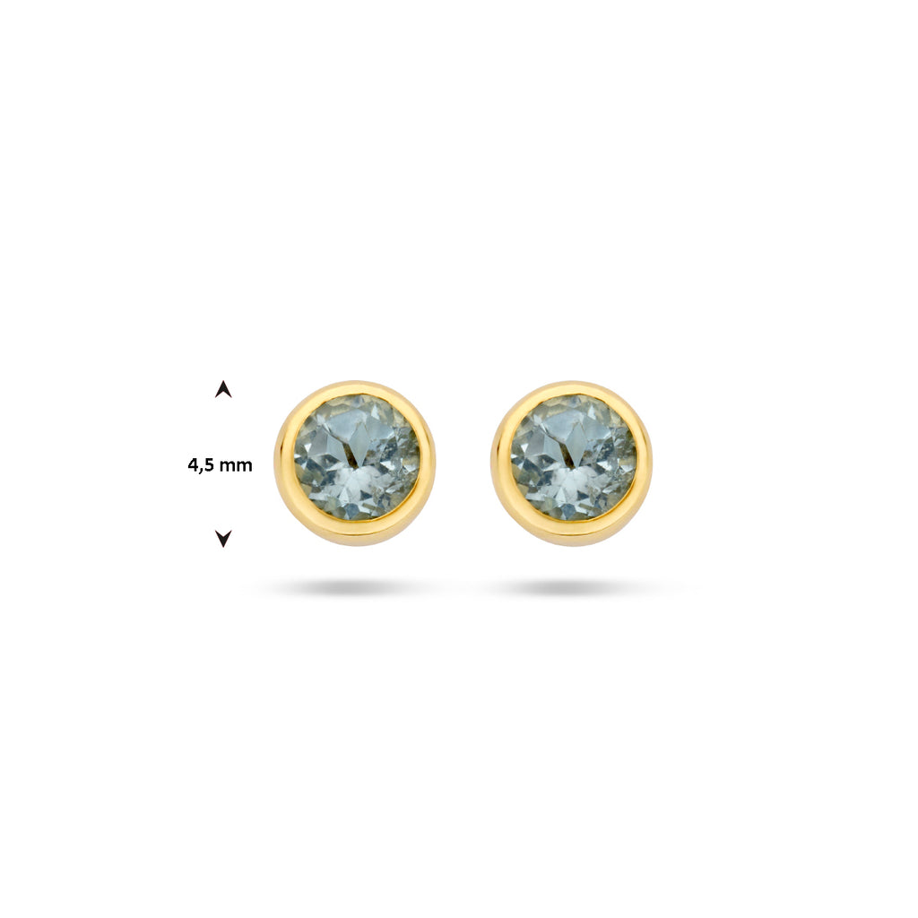 Ohrstecker Blautopas 4,5 mm 14K Gelbgold