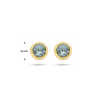 Ohrstecker Blautopas 4,5 mm 14K Gelbgold