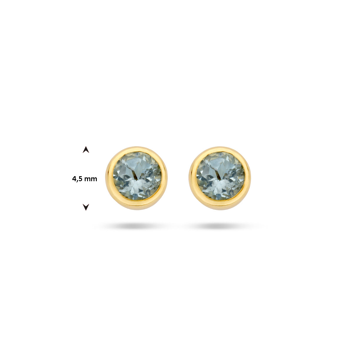 Ohrstecker Blautopas 4,5 mm 14K Gelbgold
