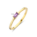 Ring mit Geburtsstein Amethyst Juni 14K Gelbgold