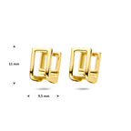 klapoorringen 11 mm 1 micron zilver verguld (geel)