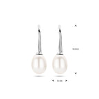 oorhangers parel franse haak 23,5 mm zilver gerhodineerd