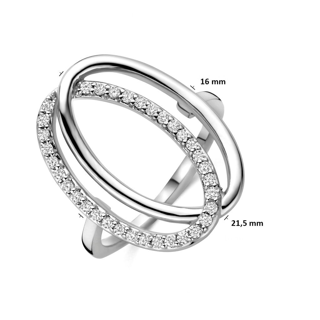 Ring Zirkonia Silber rhodiniert