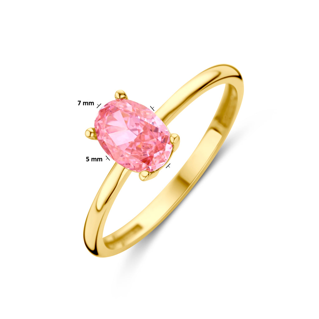 Ring Padparadscha-Zirkonia 14K Gelbgold