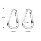 oorringen 21 mm zilver gerhodineerd