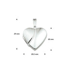 Medaillon Herz poliert/matt 20 mm Silber rhodiniert