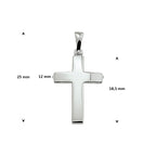 Anhänger Kreuz 18,5 mm Silber weiß