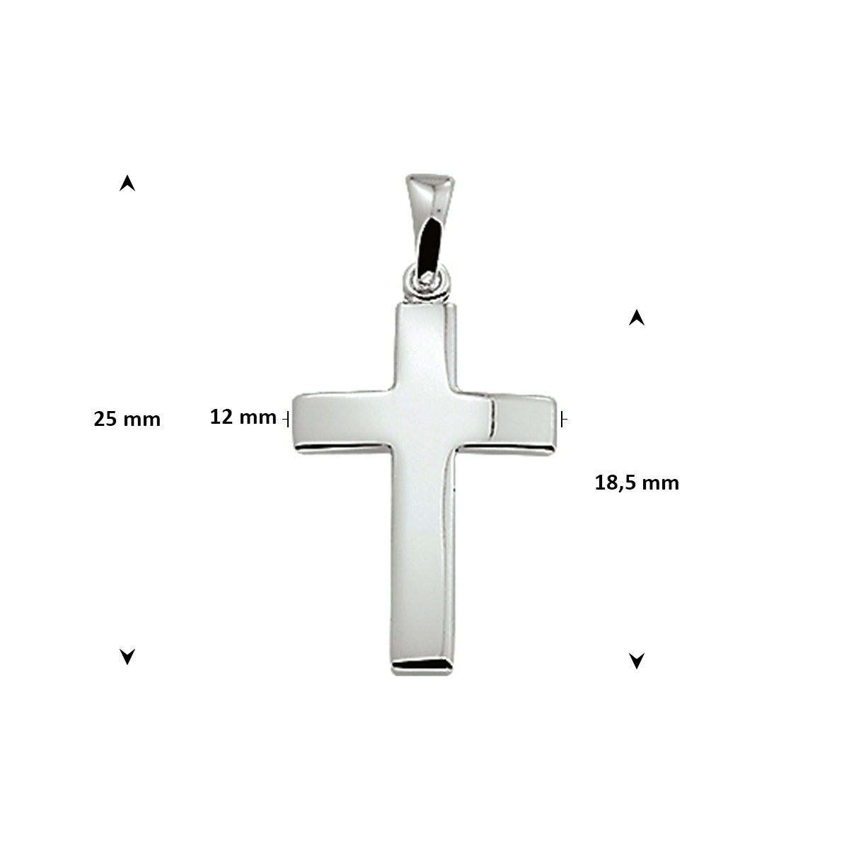 Anhänger Kreuz 18,5 mm Silber weiß