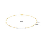 Fußkettchen Zirkonia 24 - 26 cm 14K Gelbgold