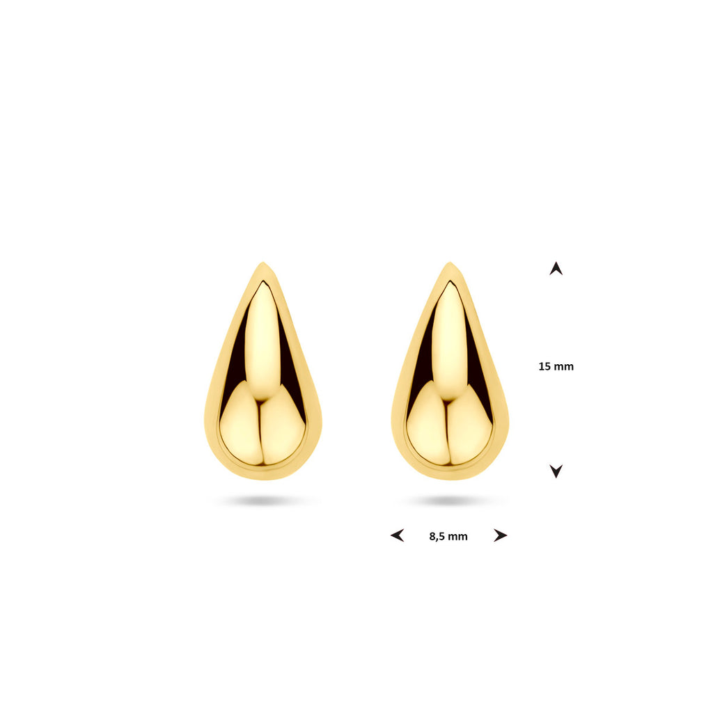 oorknoppen druppel 15 mm 14K geelgoud - druppel/komma/pegel
