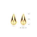 oorknoppen druppel 15 mm 14K geelgoud - druppel/komma/pegel