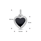 hanger hartje onyx zilver gerhodineerd