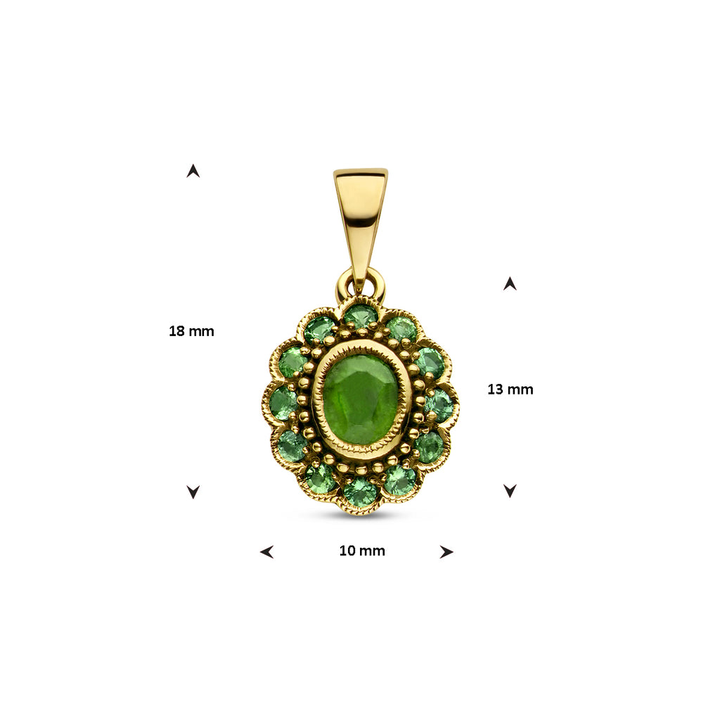 hanger smaragd 14K geelgoud
