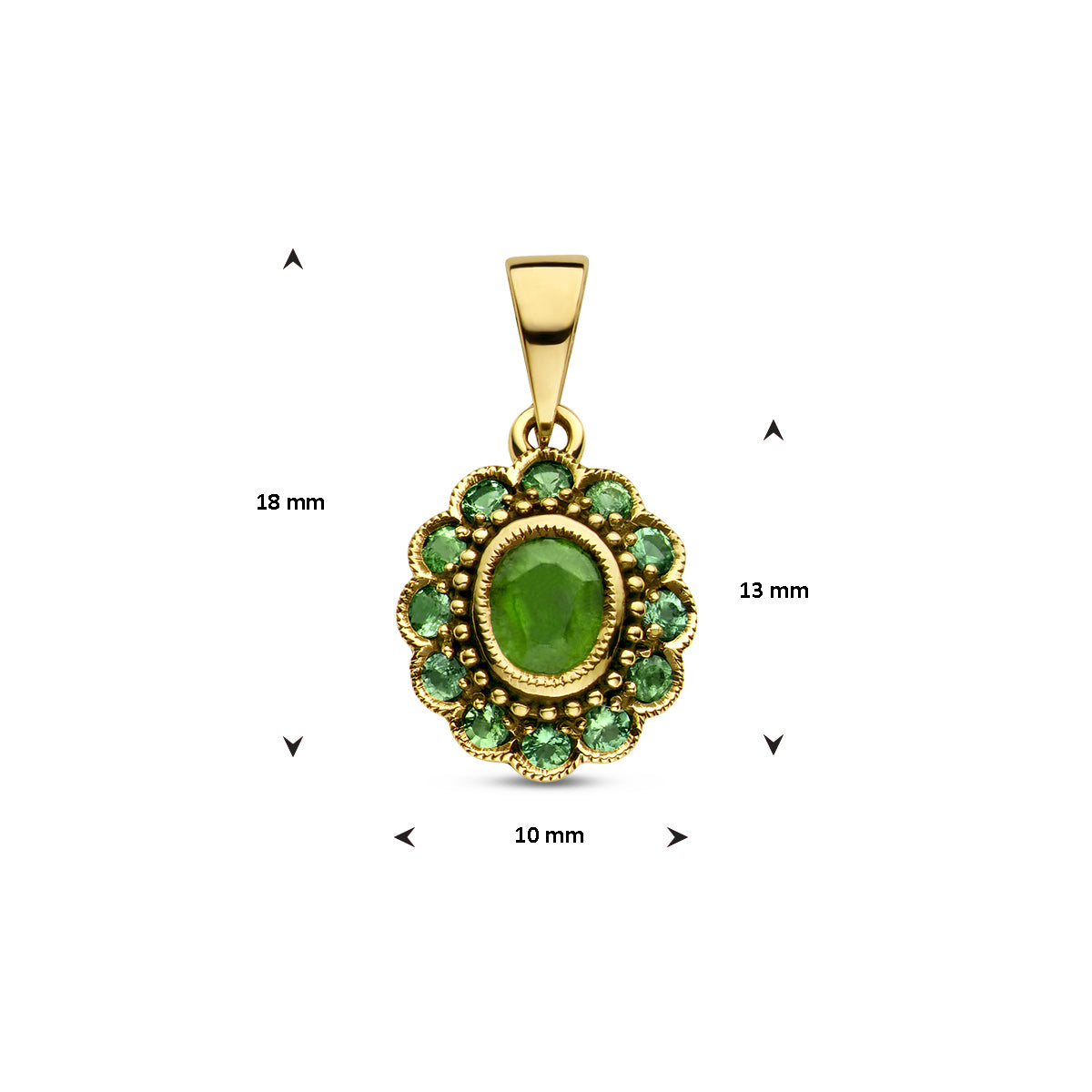 hanger smaragd 14K geelgoud