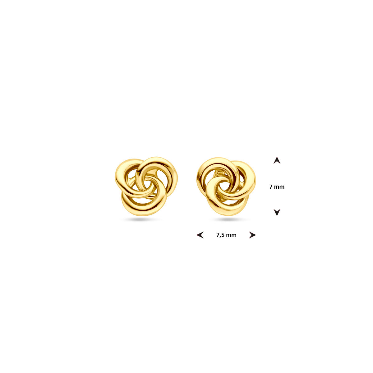 Ohrstecker 7 mm 14K Gelbgold