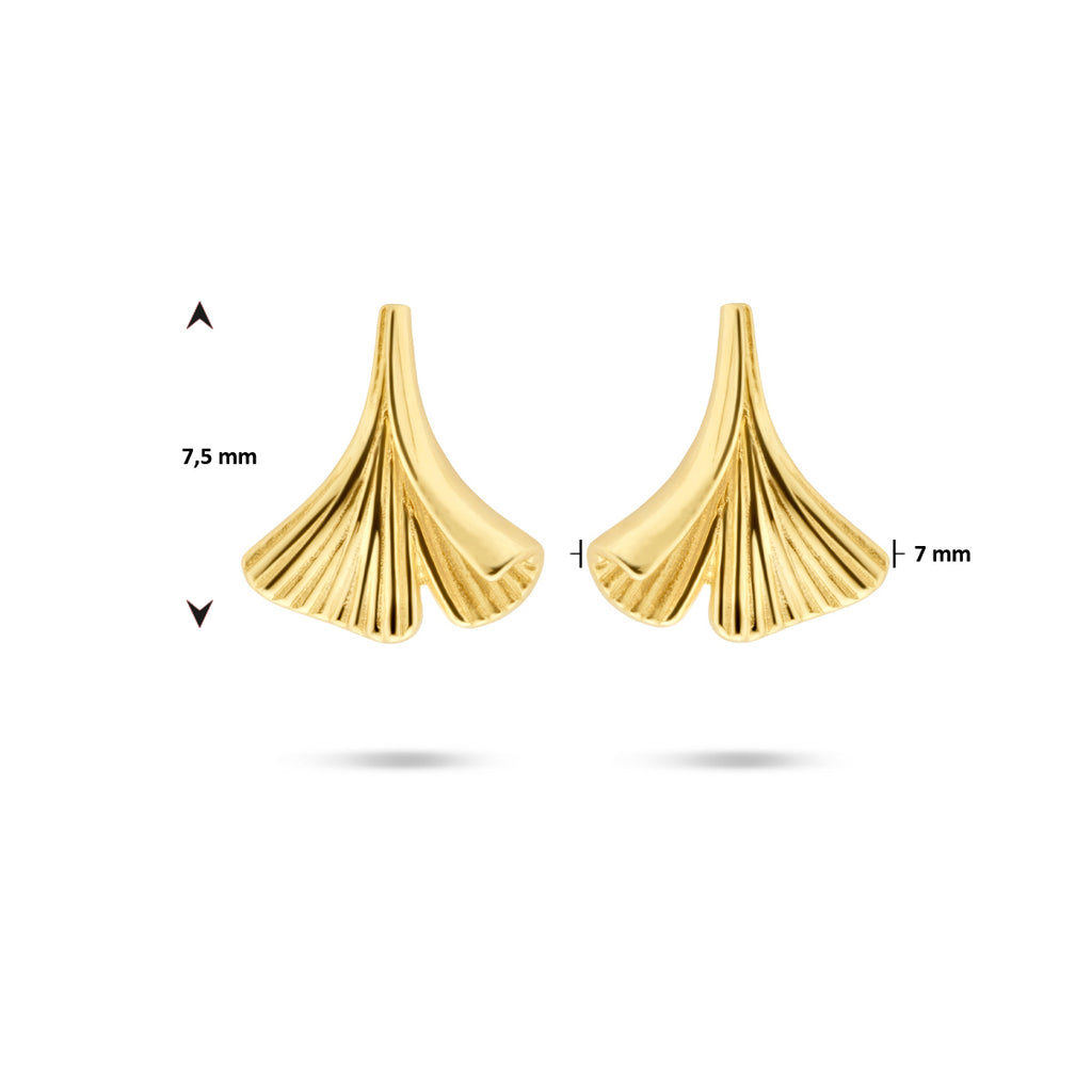 Ohrstecker Ginkgoblatt 14K Gelbgold