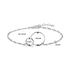 Armband Kreise 16 + 2,5 cm Silber rhodiniert