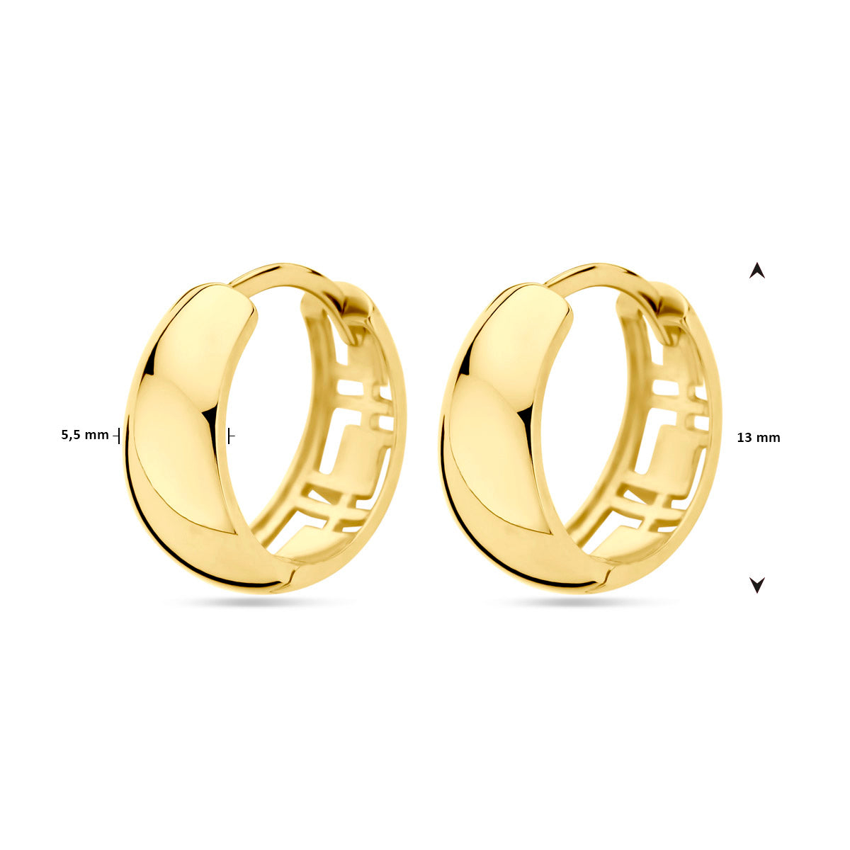 Klappcreolen 13 mm 14K Gelbgold