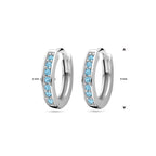 Klappcreolen blau Zirkonia 9 mm rhodiniertes Silber