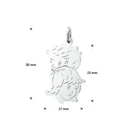 hanger jongen en meisje 23 mm zilver wit
