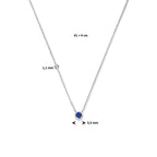Halskette mit Geburtsstein Zirkonia 41 + 4 cm Silber rhodiniert
