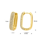 Ohrringe Zirkonia-Röhre 4 mm 1 Mikron silbervergoldet (gelb)