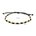 Armband Kügelchen 13 - 26 cm 14K Gold mit Gummi/Nylon/Leder