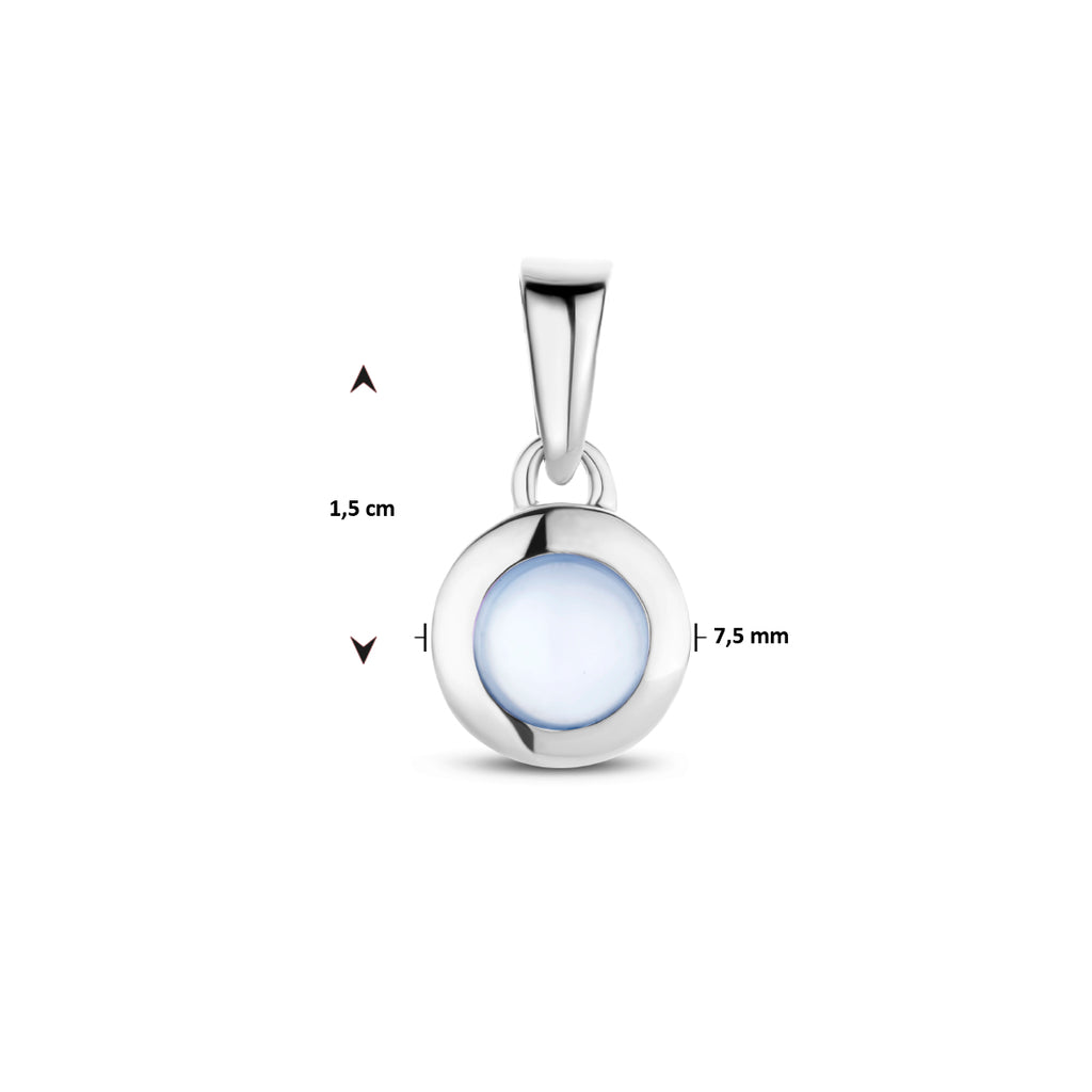 hanger chalcedoon 14K witgoud