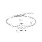 Armband Infinity 16 + 3 cm Silber rhodiniert