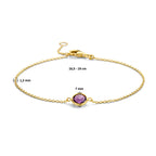 Armband Amethyst 16,5 - 19 cm 14K Gelbgold