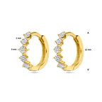 klapoorringen zirkonia 14K geelgoud