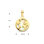 hanger wereldbol parelmoer 14K geelgoud