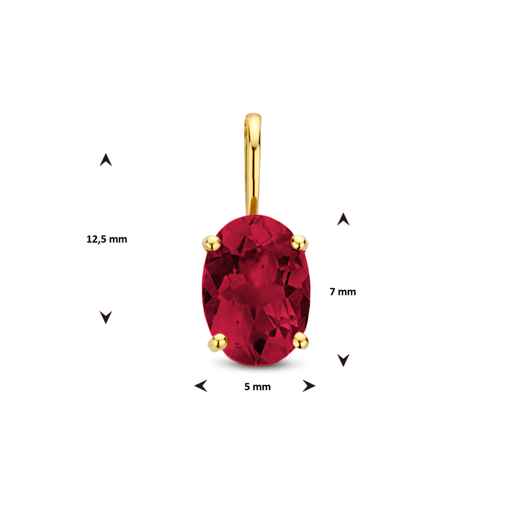 Anhänger Rhodolit 14K Gelbgold