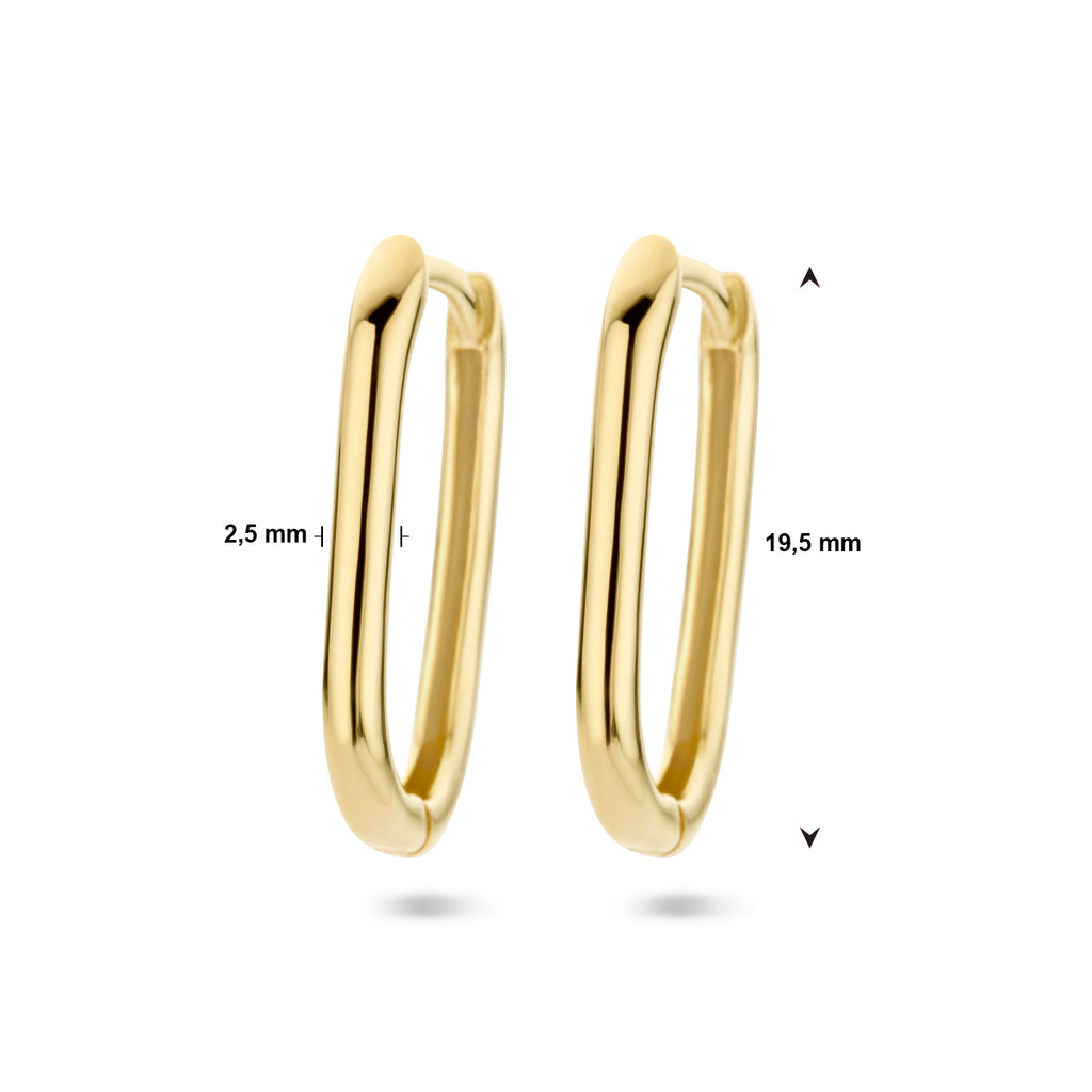 klapoorringen paperclip 14K geelgoud