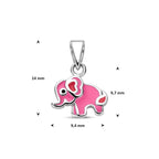 hanger olifant emaille zilver gerhodineerd